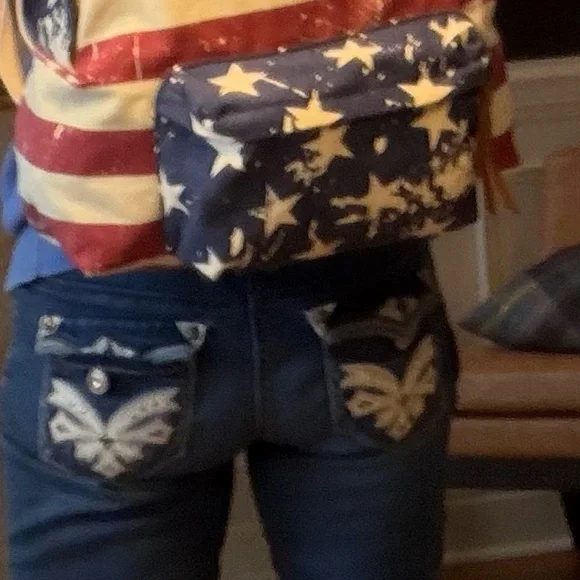 Joe Boxer American Flag Vintage (early 2000’s) Y2K Canvas Backpack - Picture 10 of 11